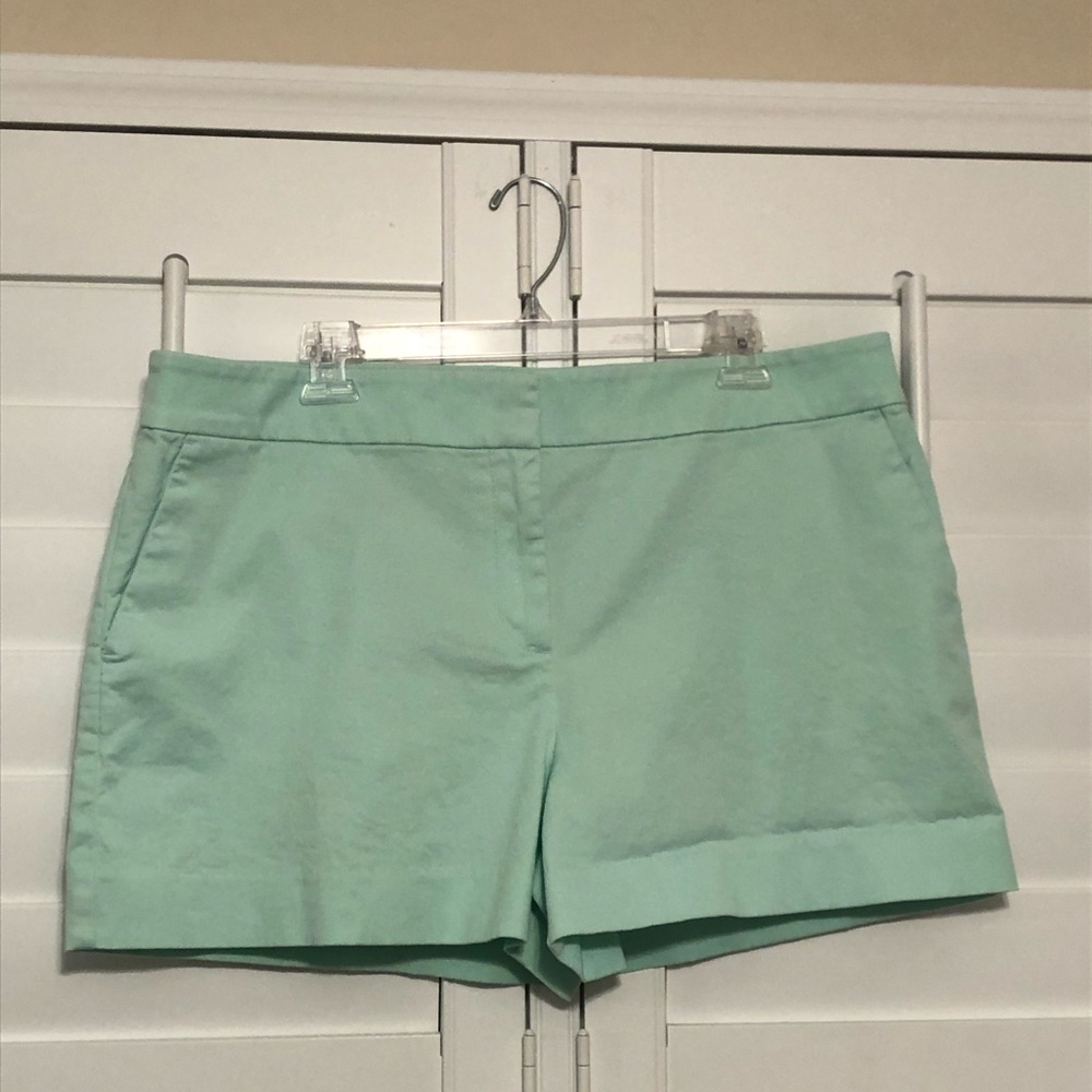 LOFT mint green Riviera shorts 4” inseam (14)